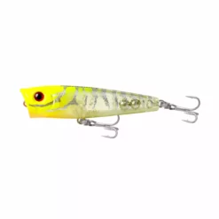 Samaki Fish Craft Snoop Pop Surface Lures -Fishing Sales 2023 Fishcraft Snoop Pop 80 Chartreuse UV Tiger