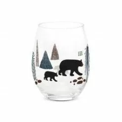 Demdaco Bears & Trees Wine Glass
