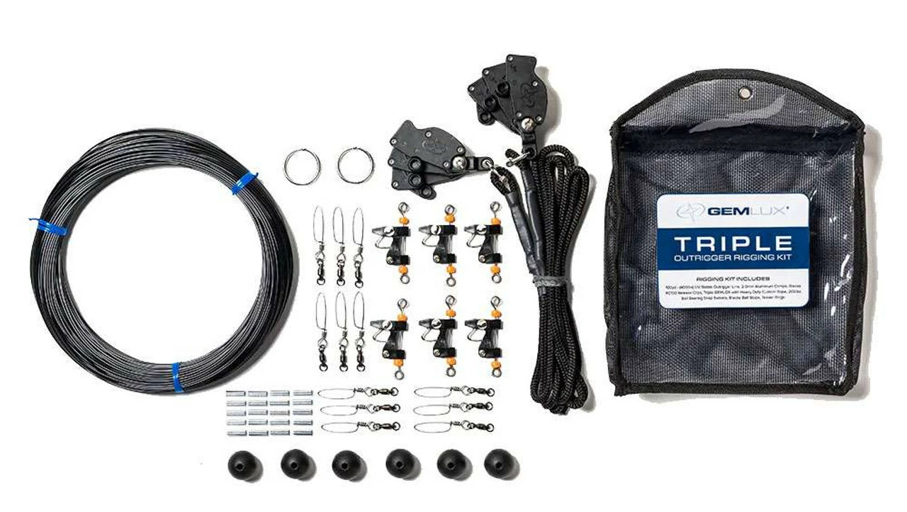 Gemlux Fishing Gemlux Triple Outrigger Kit 3 Gemlux Fishing Gemlux Triple Outrigger Kit